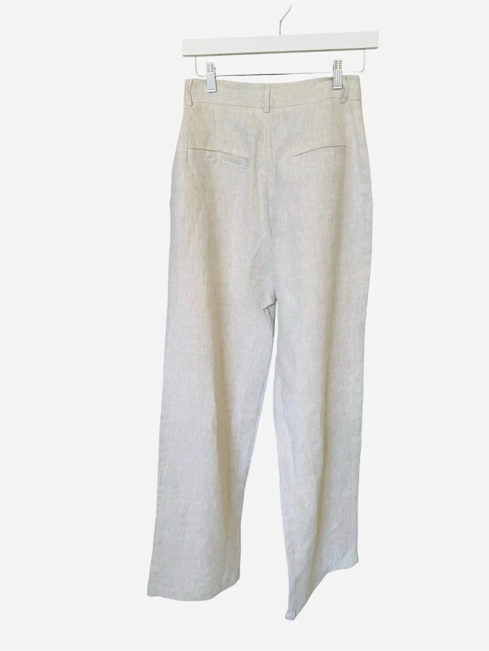 Reformation Vesta Pant High-Waist Wide Leg Linen trouser - oatmeal Sz 4